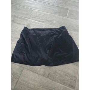 Beach House Womens Black Swim Skort Size‎ 16 Built-in Shorts Zipper Pocket